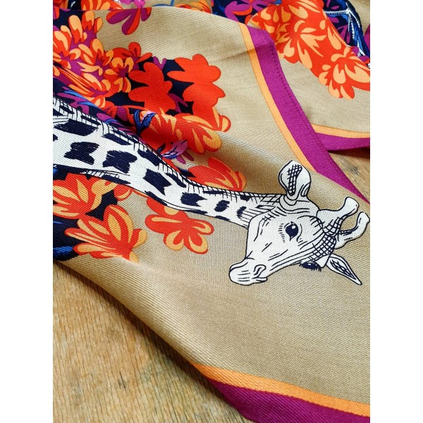 Inoui Editions šilko ir modalo skara BESTIAIRE FUCHSIA